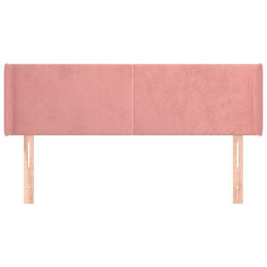 Čelo postele typu ušák růžová 147x16x78/88 cm samet - obrázek 3
