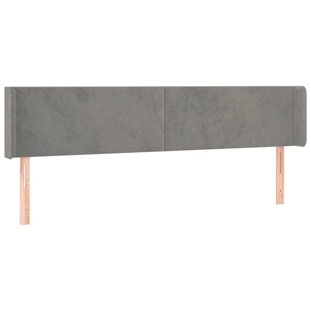vidaXL Čelo postele typu ušák světle šedé 163x16x78/88 cm samet