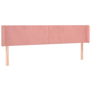 Čelo postele typu ušák růžová 183x16x78/88 cm samet - obrázek 2