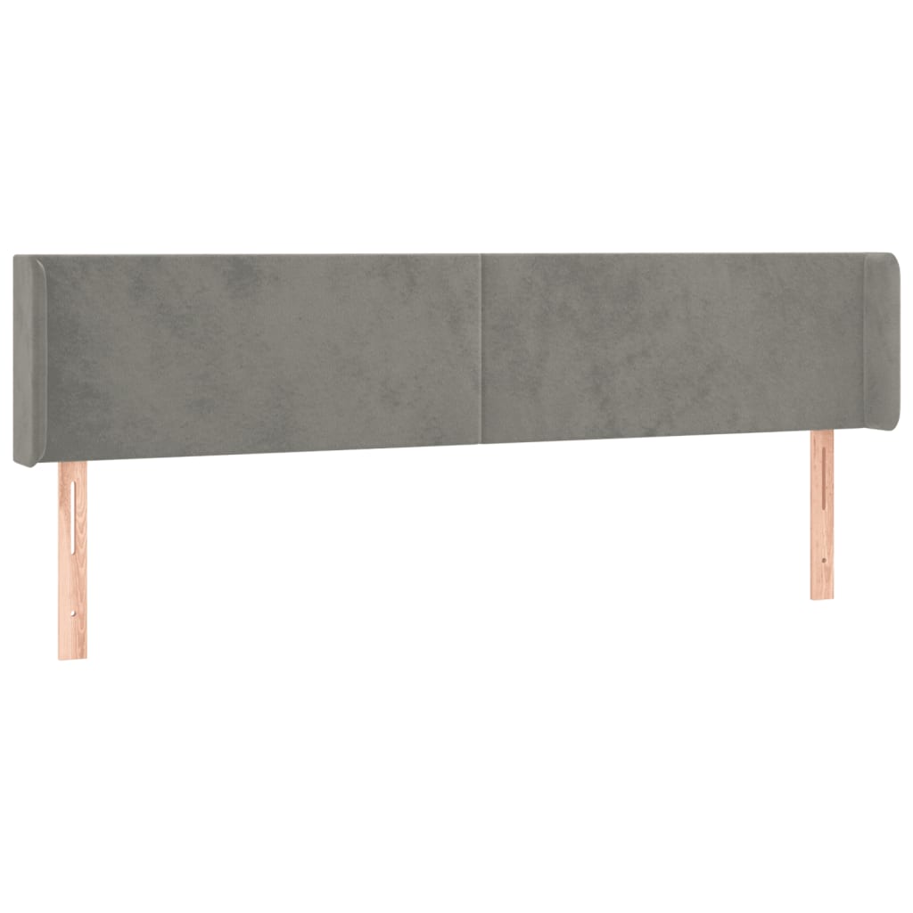 vidaXL Čelo postele typu ušák světle šedé 203x16x78/88 cm samet
