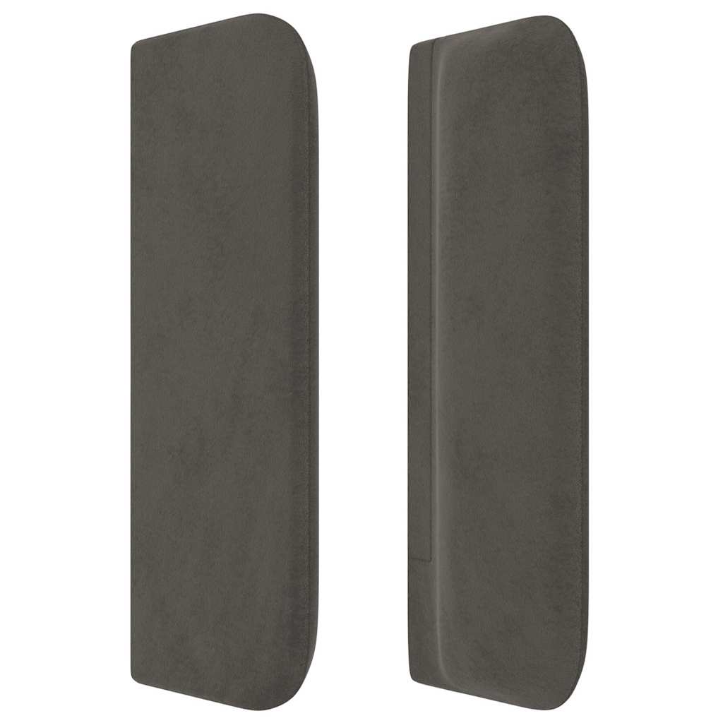 vidaXL Hoofdbord met randen 203x16x78/88 cm fluweel donkergrijs grijs, foto 4