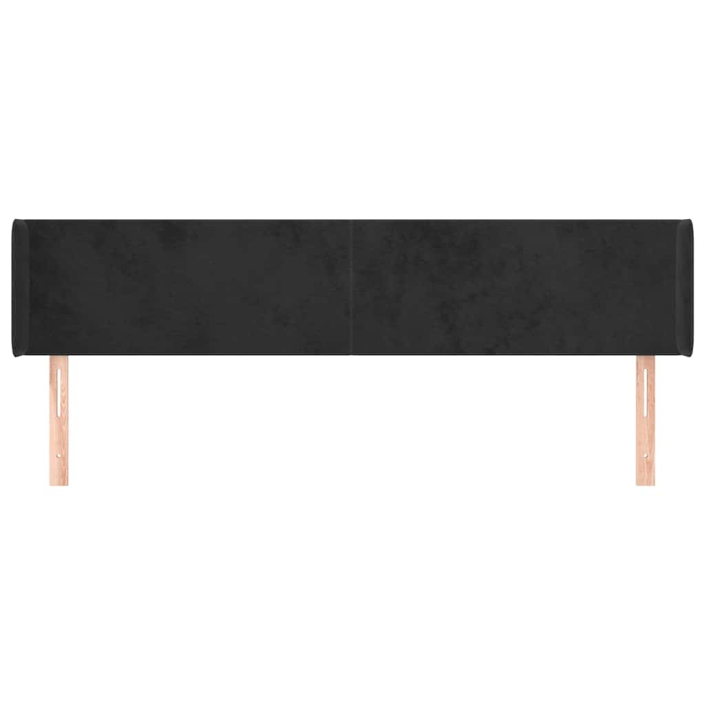 vidaXL Hoofdbord met randen 203x16x78/88 cm fluweel zwart, foto 2