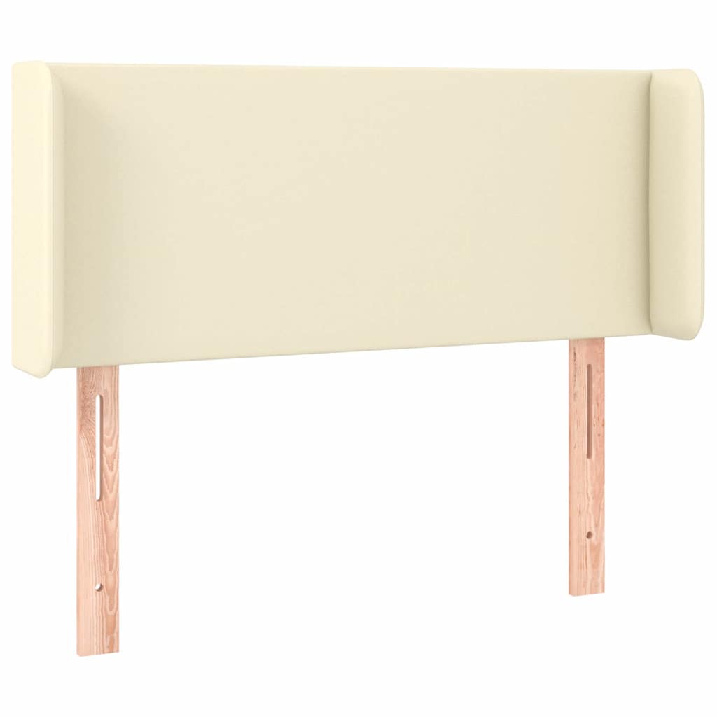 vidaXL Hoofdbord met randen 83x16x78/88 cm kunstleer crèmekleurig, foto 3