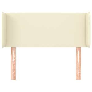 vidaXL T&ecirc;te de lit avec oreilles Cr&egrave;me 93x16x78/88 cm Similicuir