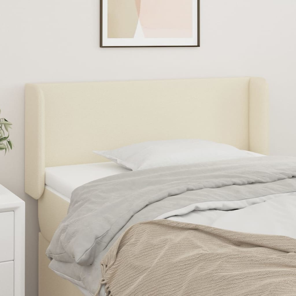 vidaXL Tăblie de pat cu aripioare crem 93x16x78/88 cm piele ecologică