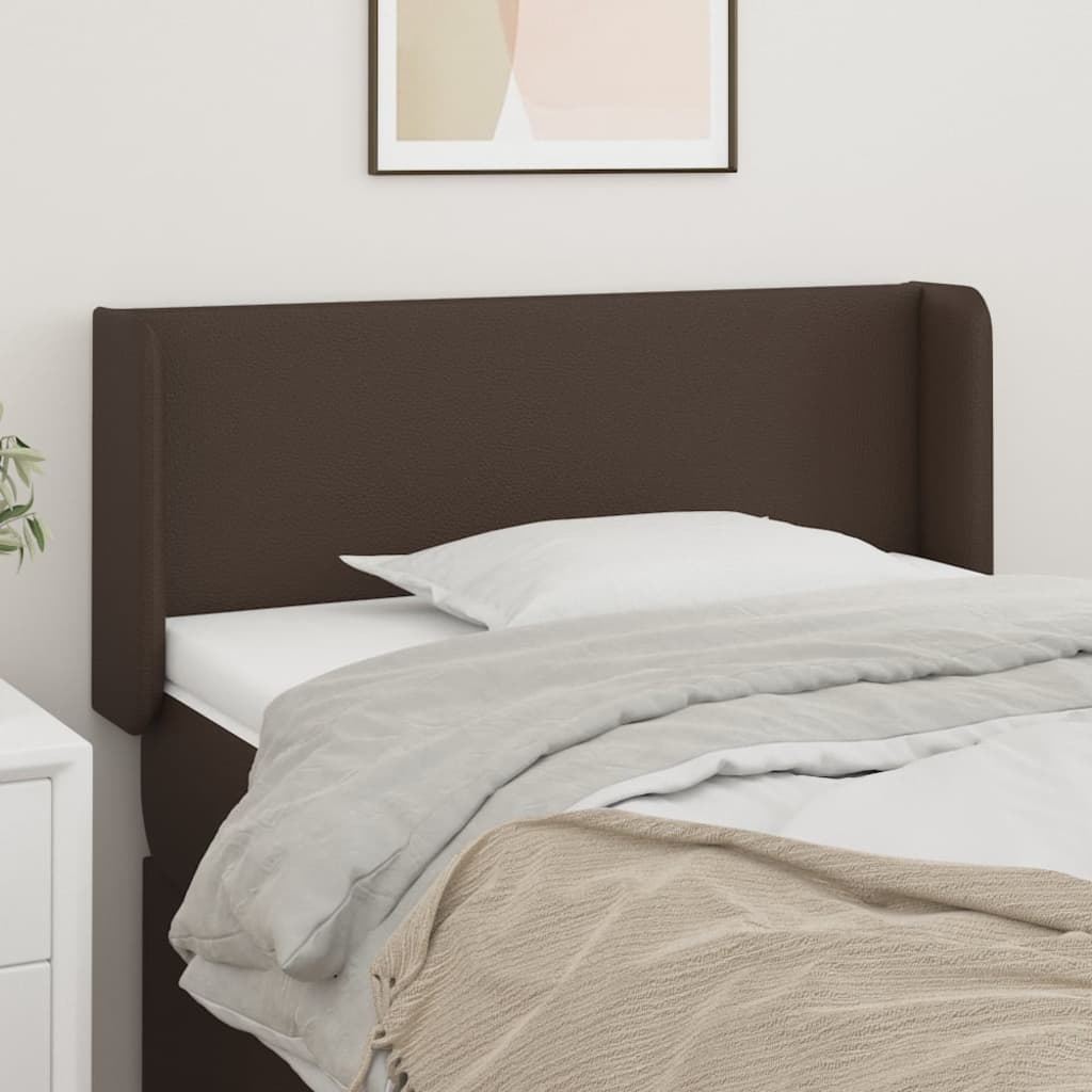 vidaXL Tăblie de pat cu aripioare maro 93x16x78/88 cm piele ecologică