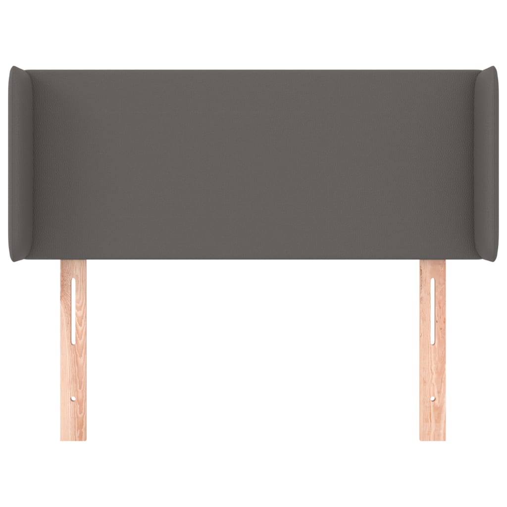 vidaXL Hoofdbord met randen 103x16x78/88 cm kunstleer grijs afbeelding