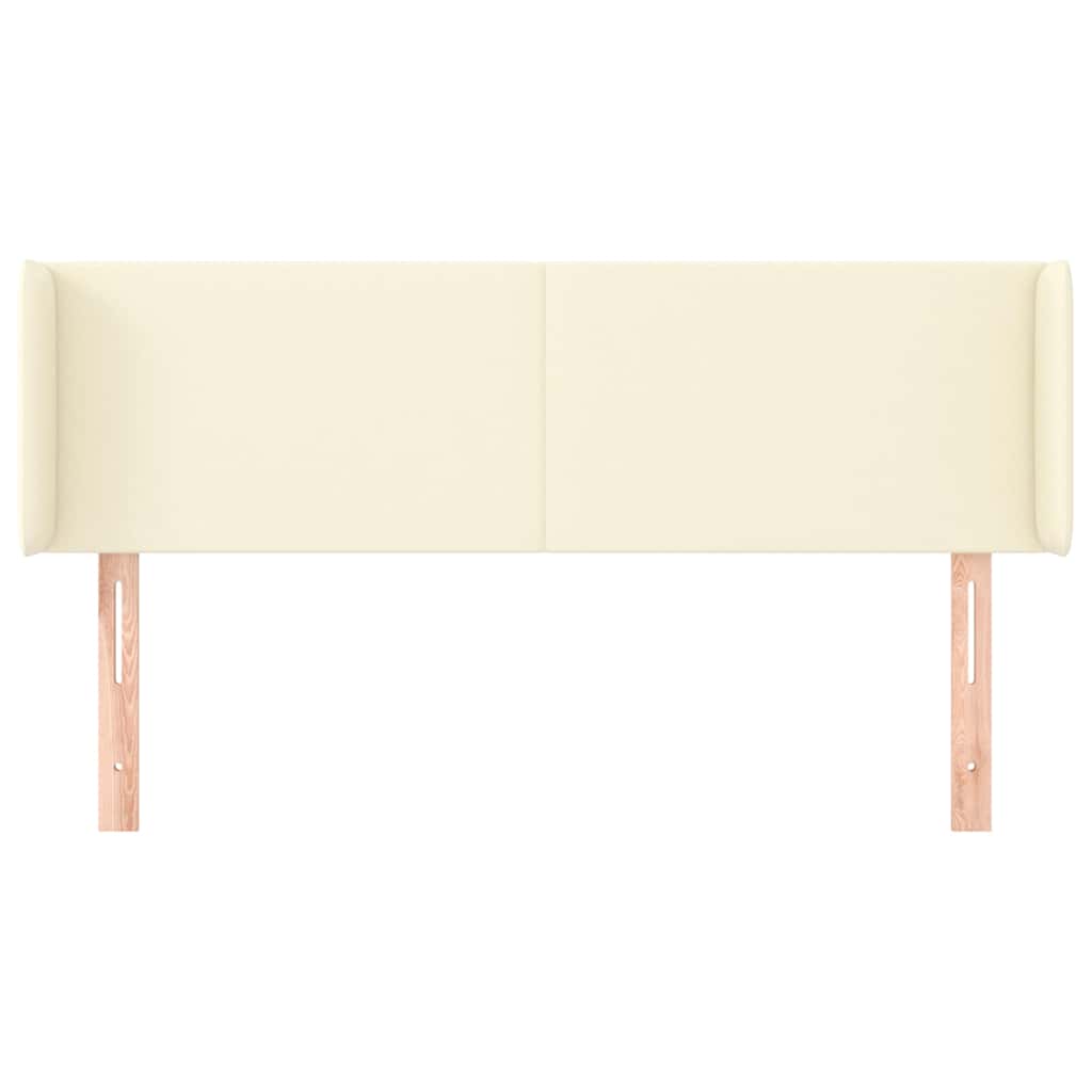 vidaXL Hoofdbord met randen 147x16x78/88 cm kunstleer crèmekleurig, foto 2