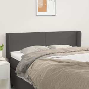 Čelo postele typu ušák šedá 147 x 16 x 78/88 cm umělá kůže - obrázek 1