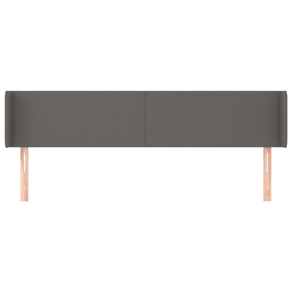 vidaXL Hoofdbord met randen 163x16x78/88 cm kunstleer grijs afbeelding