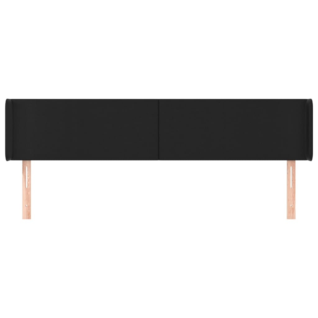 vidaXL Hoofdbord met randen 203x16x78/88 cm kunstleer zwart afbeelding