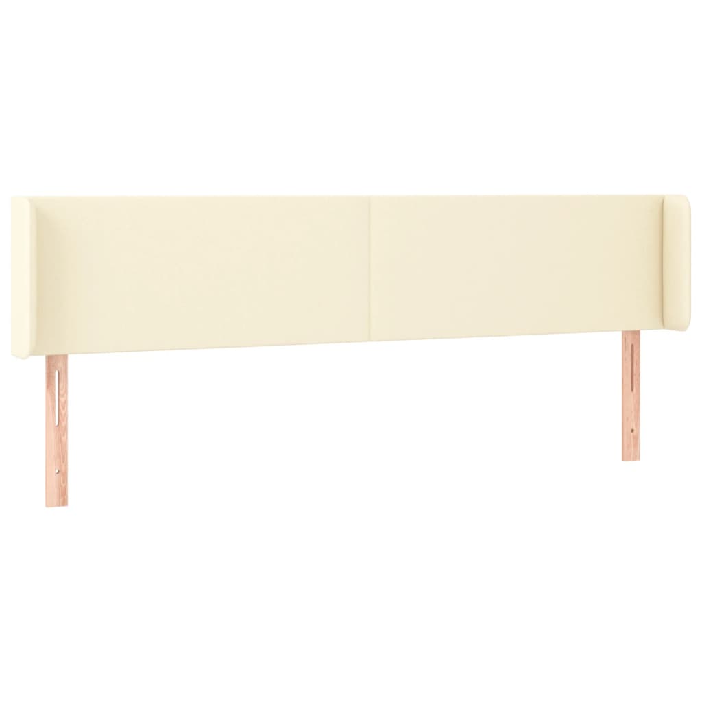 vidaXL Čelo postele typu ušák krémové 203x16x78/88 cm umělá kůže