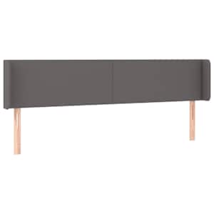 Čelo postele typu ušák šedá 203 x 16 x 78/88 cm umělá kůže - obrázek 2