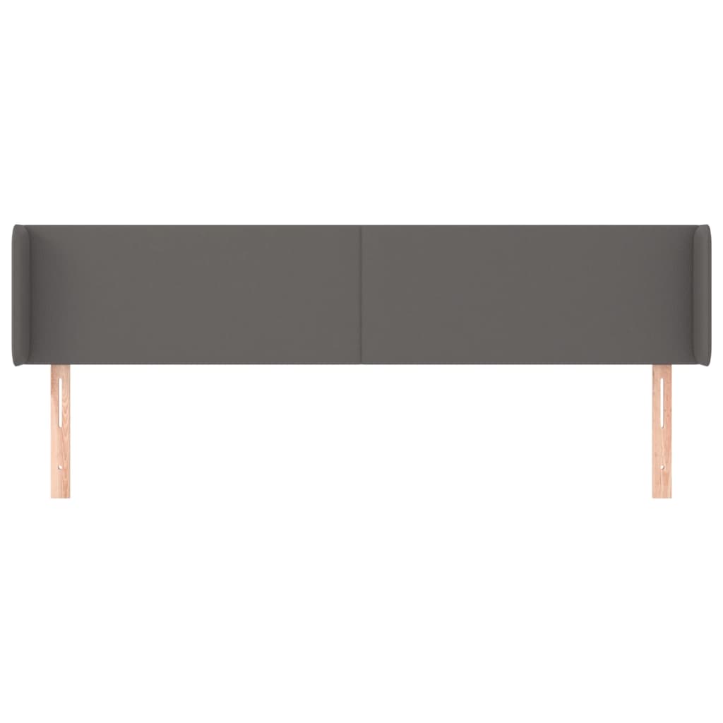vidaXL Hoofdbord met randen 203x16x78/88 cm kunstleer grijs afbeelding