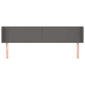 Čelo postele typu ušák šedá 203 x 16 x 78/88 cm umělá kůže - obrázek 3