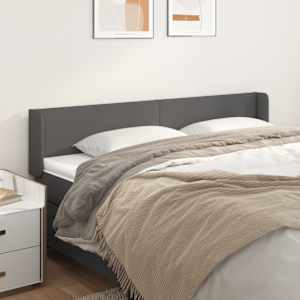 Čelo postele typu ušák šedá 203 x 16 x 78/88 cm umělá kůže - obrázek 1
