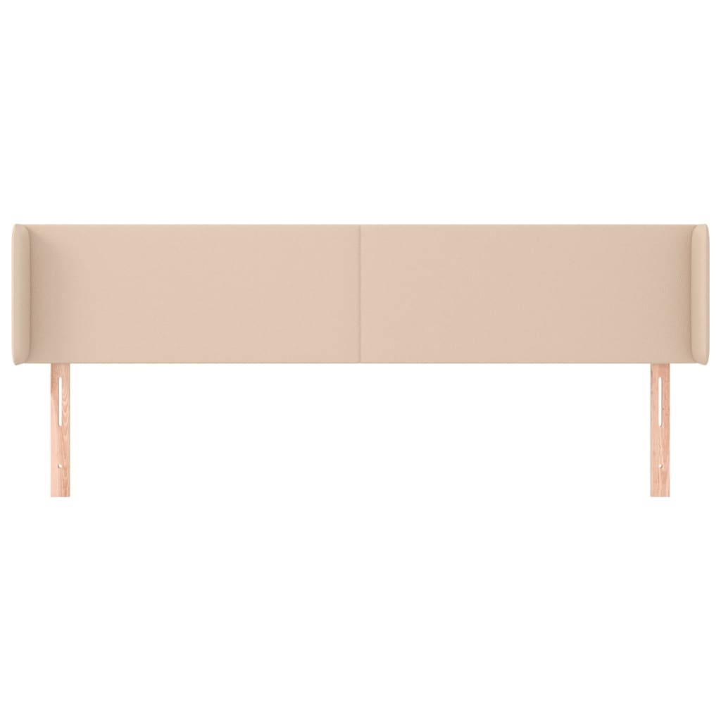 vidaXL Hoofdbord met randen 203x16x78/88 cm kunstleer cappuccinokleur afbeelding