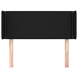 Čelo postele typu ušák černé 83 x 16 x 78/88 cm textil - obrázek 3