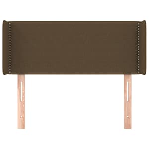 vidaXL T&ecirc;te de lit avec oreilles Marron Fonc&eacute; 83x16x78/88 cm Tissu