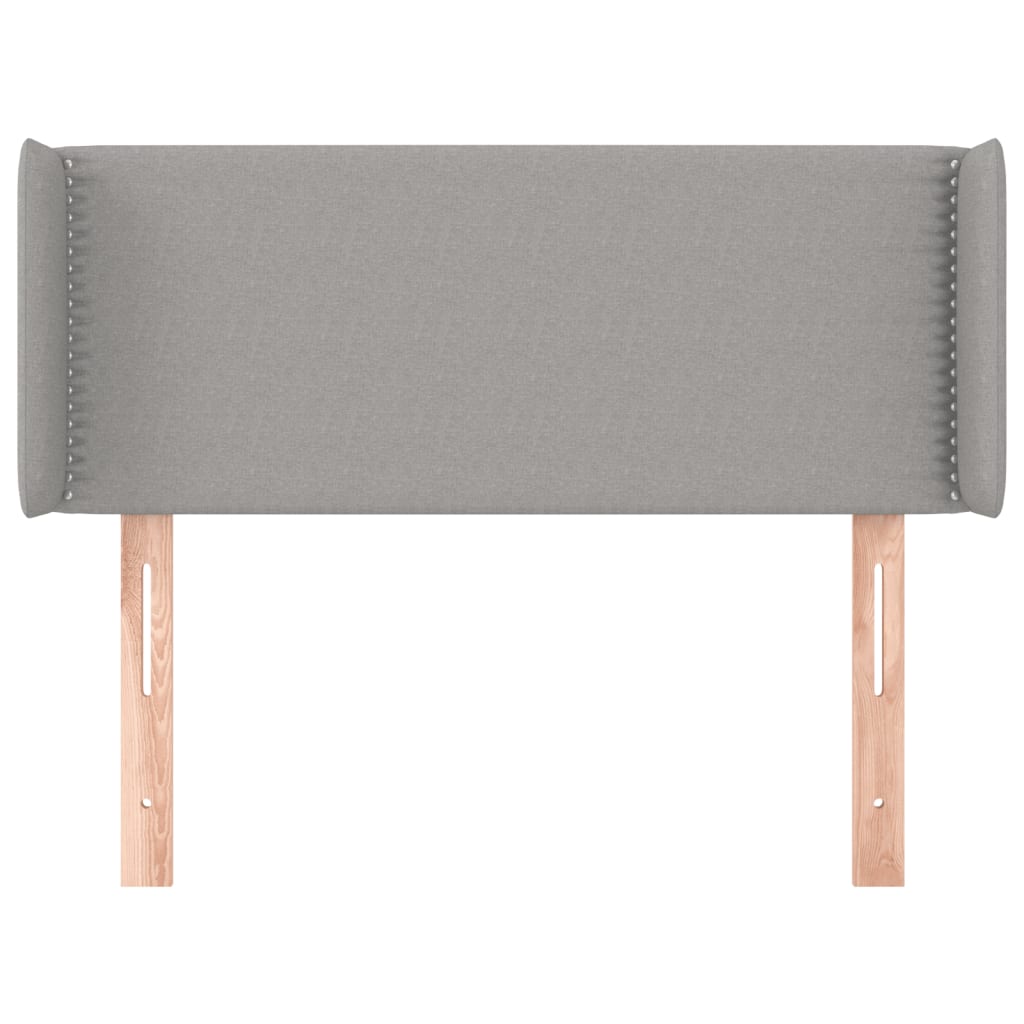 vidaXL Hoofdbord met randen 93x16x78/88 cm stof lichtgrijs afbeelding