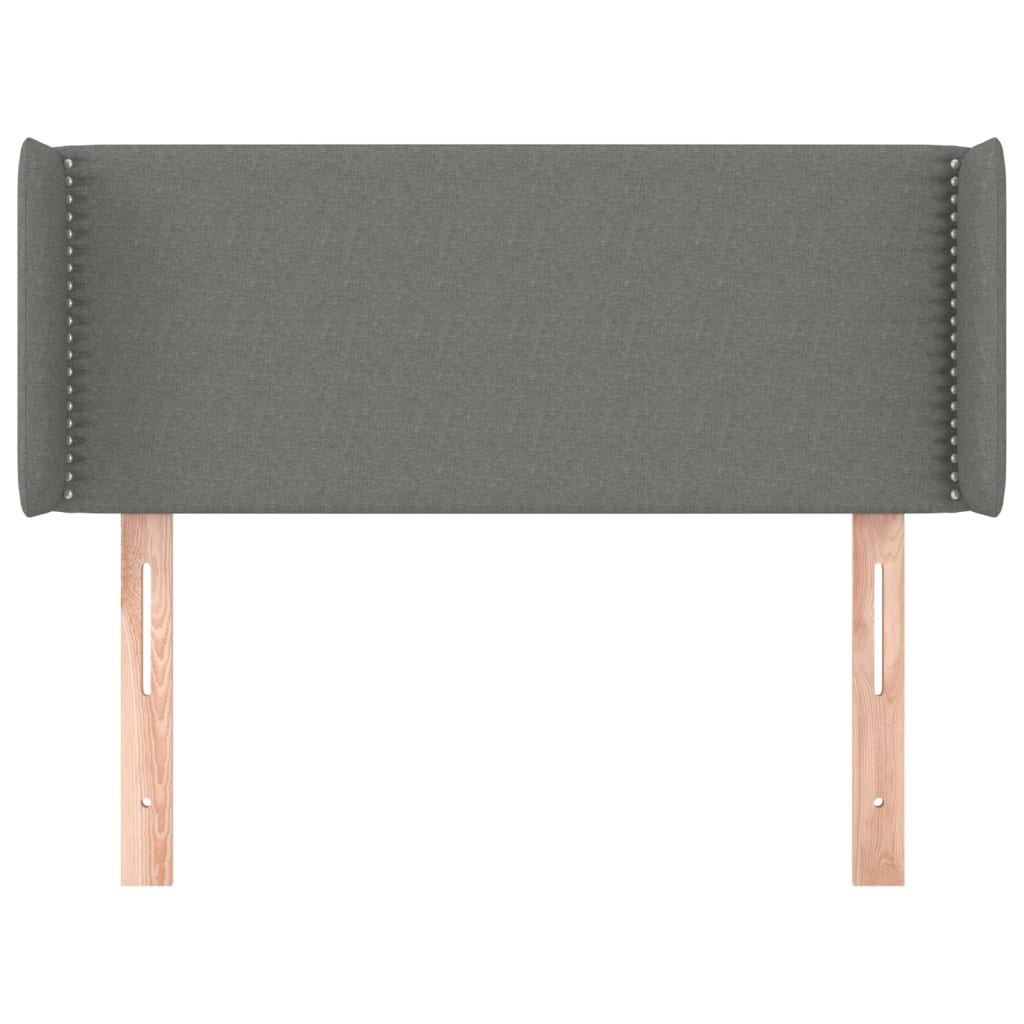 vidaXL Hoofdbord met randen 93x16x78/88 cm stof donkergrijs afbeelding