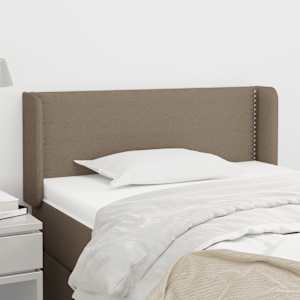 Čelo postele typu ušák taupe 93 x 16 x 78/88 cm textil - obrázek 1