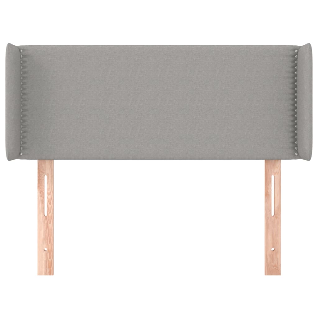 vidaXL Hoofdbord met randen 103x16x78/88 cm stof lichtgrijs afbeelding