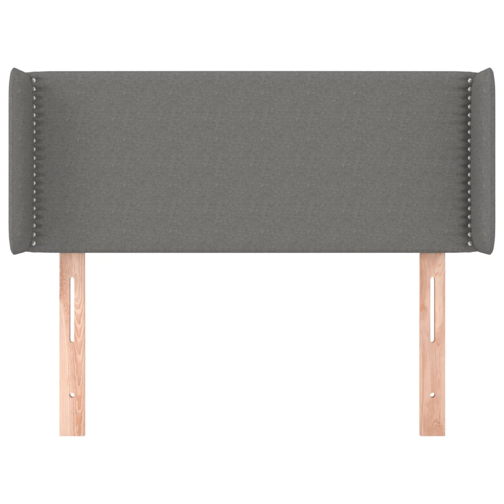vidaXL Hoofdbord met randen 103x16x78/88 cm stof donkergrijs afbeelding