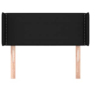 Čelo postele typu ušák černé 103 x 16 x 78/88 cm textil - obrázek 3