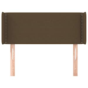 Čelo postele typu ušák tmavě hnědé 103x16x78/88 cm textil - obrázek 3