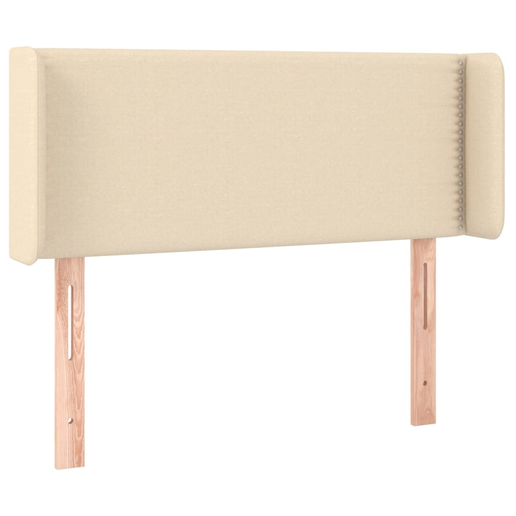 vidaXL Hoofdbord met randen 103x16x78/88 cm stof crèmekleurig