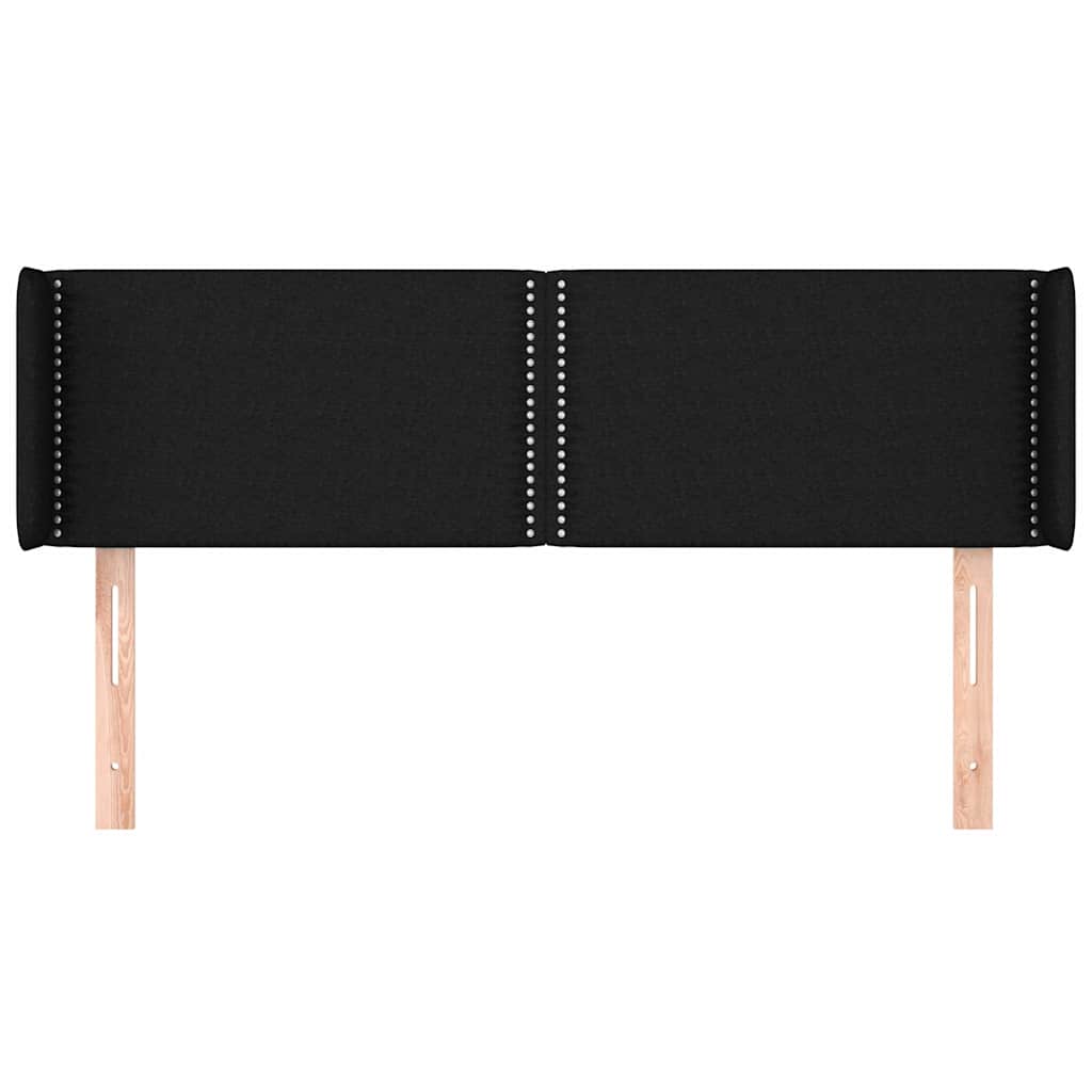 vidaXL Hoofdbord met randen 147x16x78/88 cm stof zwart, foto 2