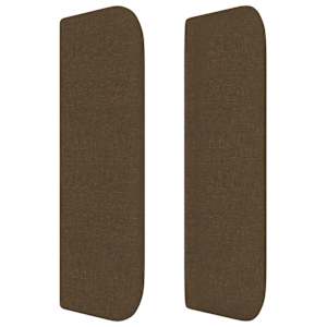 Čelo postele typu ušák tmavě hnědé 147x16x78/88 cm textil - obrázek 4