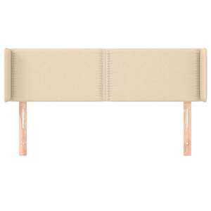 Čelo postele typu ušák krémové 147 x 16 x 78/88 cm textil - obrázek 3