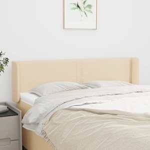 Čelo postele typu ušák krémové 147 x 16 x 78/88 cm textil - obrázek 1