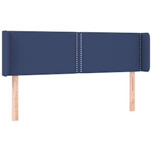 Čelo postele typu ušák modré 147 x 16 x 78/88 cm textil - obrázek 2