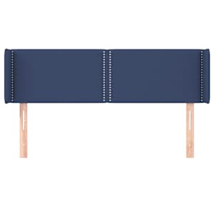 Čelo postele typu ušák modré 147 x 16 x 78/88 cm textil - obrázek 3