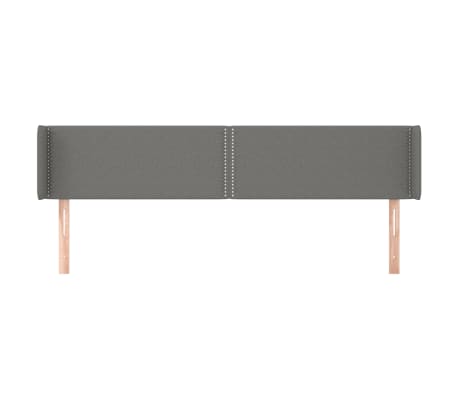 vidaXL Kopfteil mit Ohren Dunkelgrau 163x16x78/88 cm Stoff