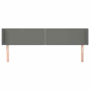 vidaXL Kopfteil mit Ohren Dunkelgrau 163x16x78/88 cm Stoff