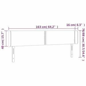 Čelo postele typu ušák černé 163 x 16 x 78/88 cm textil - obrázek 9