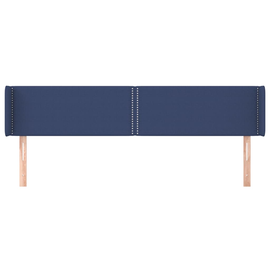 vidaXL Hoofdbord met randen 163x16x78/88 cm stof blauw