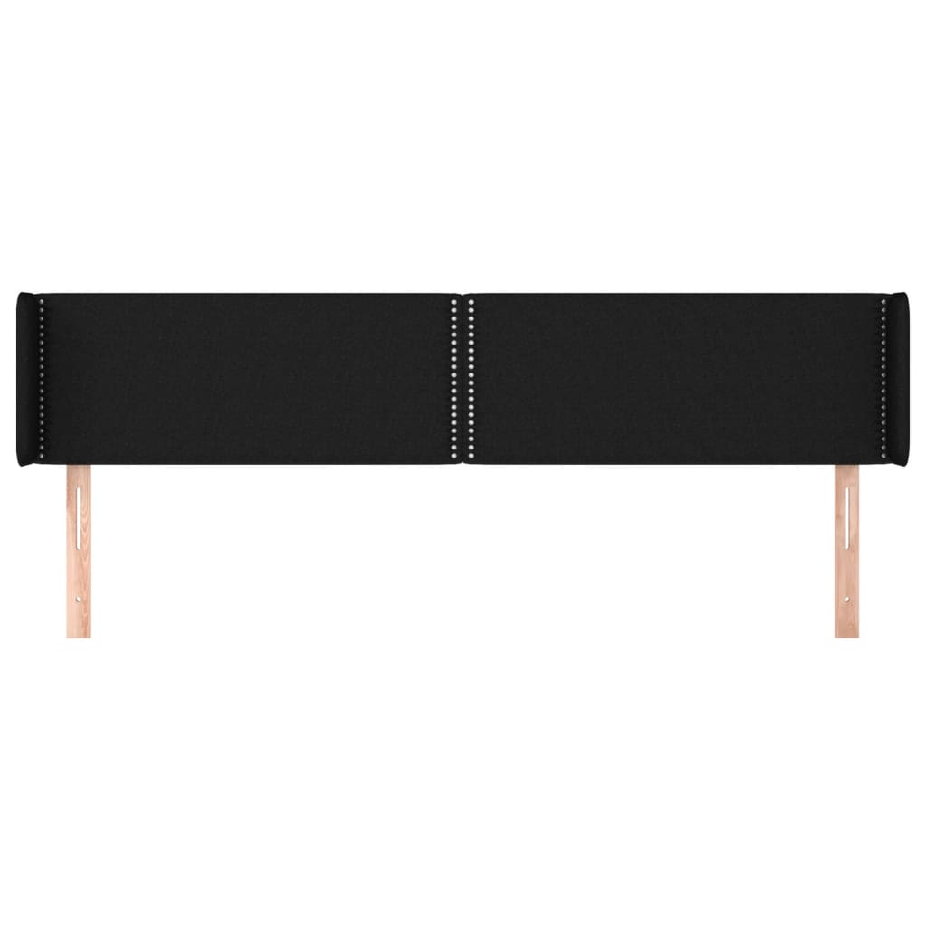 vidaXL Hoofdbord met randen 183x16x78/88 cm stof zwart afbeelding