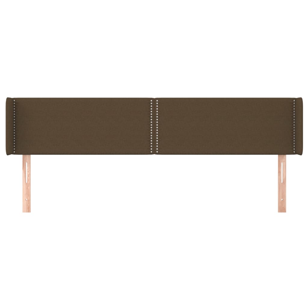 vidaXL Tête de lit avec oreilles Marron Foncé 183x16x78/88 cm Tissu