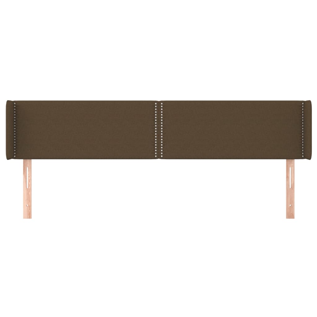 vidaXL Hoofdbord met randen 183x16x78/88 cm stof donkerbruin afbeelding