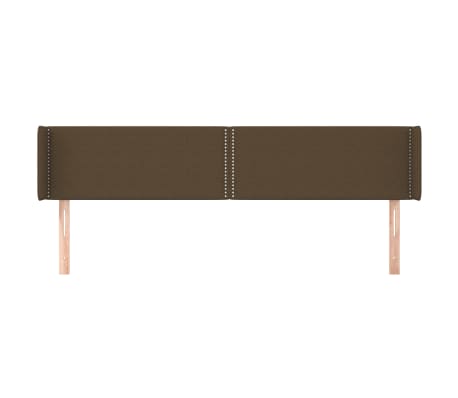 vidaXL Cabeceira de cama c/ abas tecido 183x16x78/88cm castanho-escuro