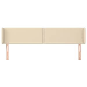 Čelo postele typu ušák krémové 183x16x78/88 cm textil - obrázek 3