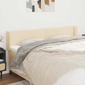 Čelo postele typu ušák krémové 183x16x78/88 cm textil - obrázek 1