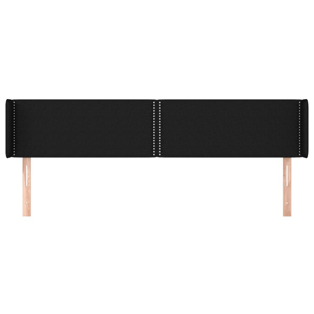 vidaXL Hoofdbord met randen 203x16x78/88 cm stof zwart afbeelding
