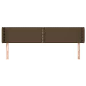 Čelo postele typu ušák tmavě hnědé 203x16x78/88 cm textil - obrázek 3