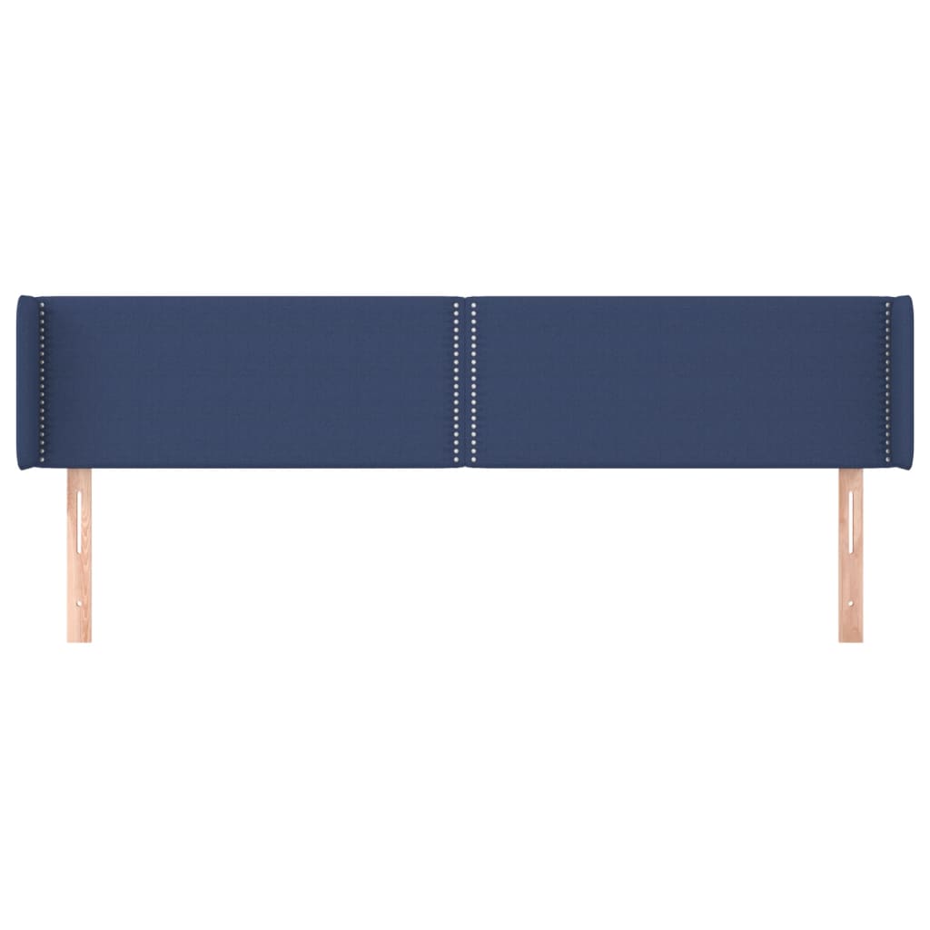 vidaXL Hoofdbord met randen 203x16x78/88 cm stof blauw